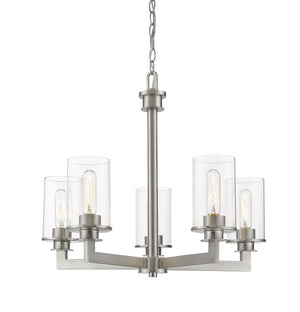 Savannah 5 Light Chandelier in Brushed Nickel Finish