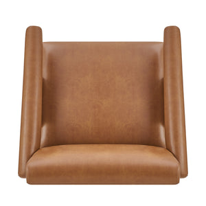 Nixon Faux Leather Accent Arm Chair, Borneo Chocolate