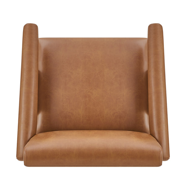 Nixon Faux Leather Accent Arm Chair, Borneo Chocolate