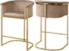 David Stool In Beige Velvet