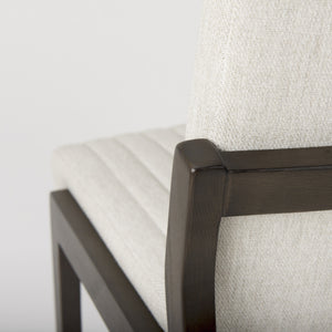Tahoe Cream Upholstered and Black-Brown Wood Armless Dining Chair