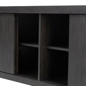 Laredo Media Console In Smoked Black Veneer