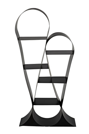 Zaha Industrial Steel Bookcase in Matte Black
