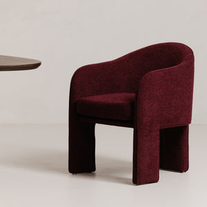 Moe's Clara Collection Upholstered Dining Chair in Plum