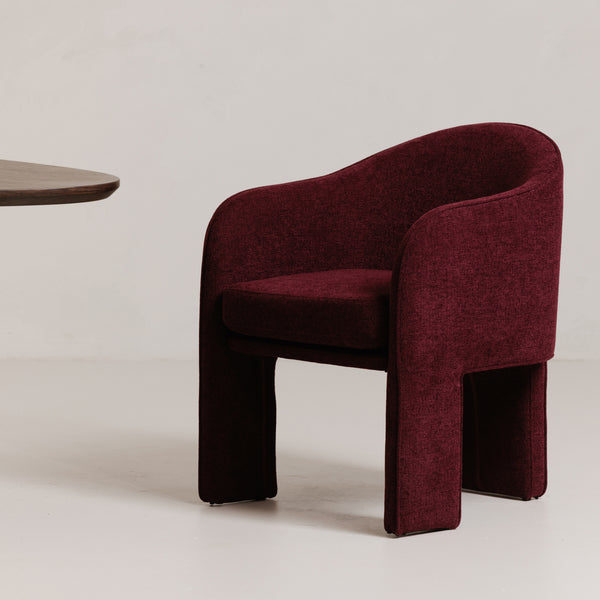 Moe's Clara Collection Upholstered Dining Chair in Plum