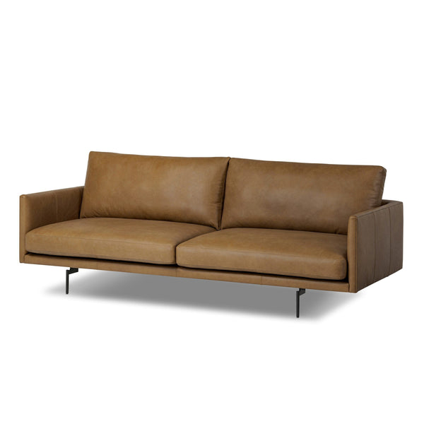 Melle Sofa In Lipari Camel And Ebony Steel