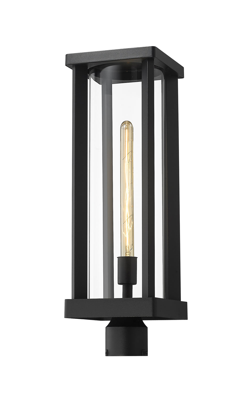 Glenwood 1 Light Outdoor Post Mount Fixture in Black Finish