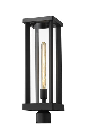 Glenwood 1 Light Outdoor Post Mount Fixture in Black Finish