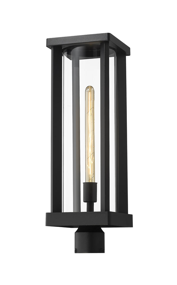 Glenwood 1 Light Outdoor Post Mount Fixture in Black Finish
