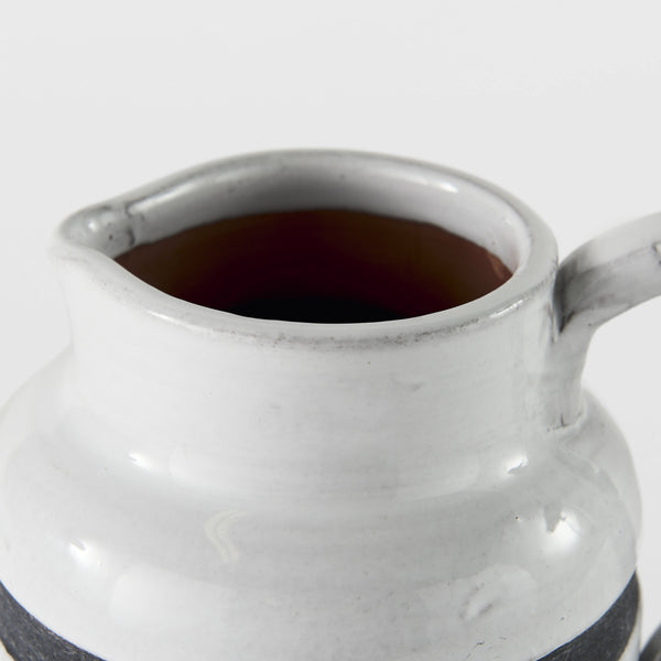 Harmon I Small White w/ Charcoal Stripes Ceramic Jug