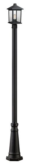 Portland 1 Light Outdoor Post Light in Black Finish