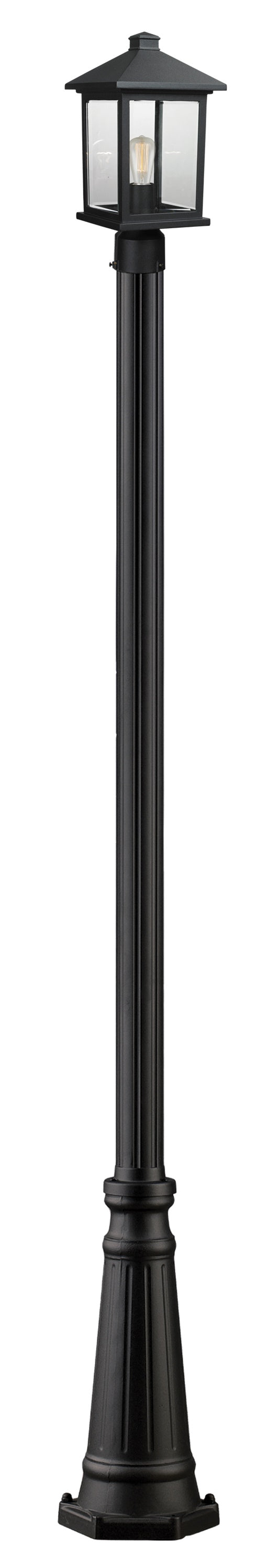 Portland 1 Light Outdoor Post Light in Black Finish