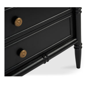 Eleanor Nightstand in Black with Marble Top