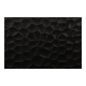 Misaki Queen Bed in Black with Carved Headboard