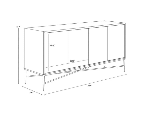 ALGARVE SIDEBOARD - BLACK / CHAMPAGNE GOLD