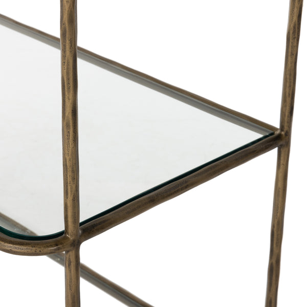 Swinton Bookcase In Hammered Aged Brass