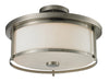 Savannah 3 Light Semi Flush Mount in Brushed Nickel Finish