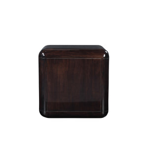 Rory Nightstand Dark Brown with Push-to-Open Drawers