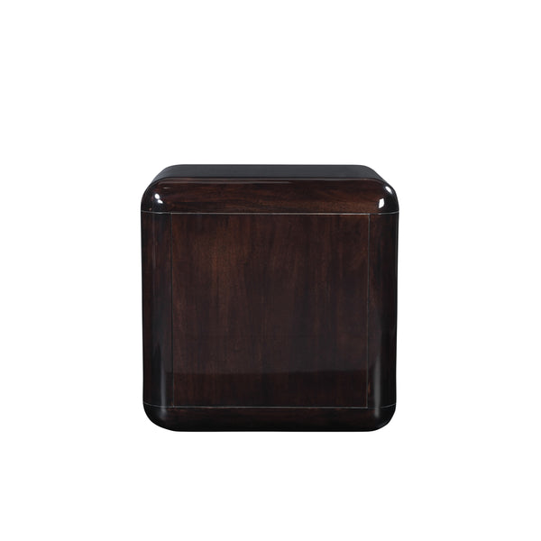 Rory Nightstand Dark Brown with Push-to-Open Drawers