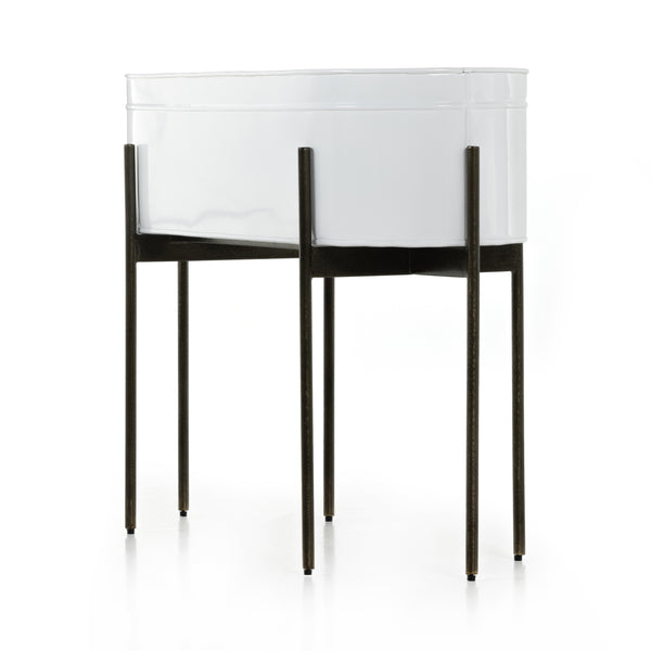 Jed Large Planter In White High Gloss