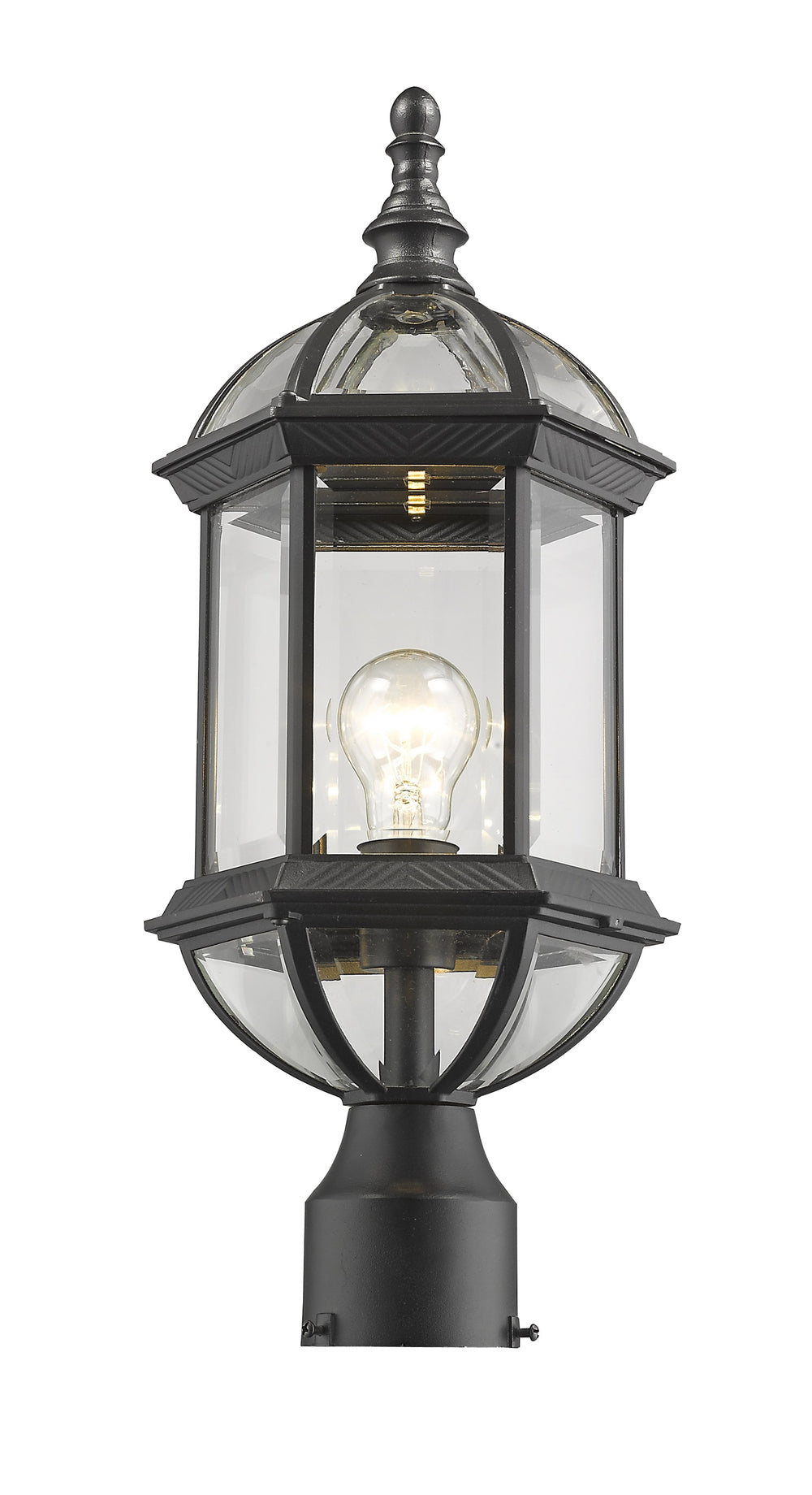 Annex 1 Light Outdoor Post Mount in Black Finish