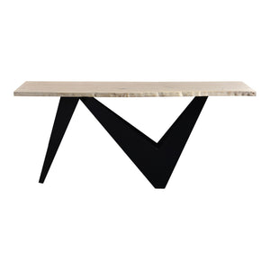Moe's Bird Console Table Natural Oak with Iron Base