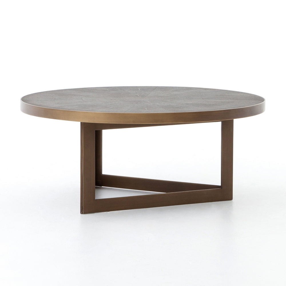 Shagreen Round Coffee Table-Antique Bras