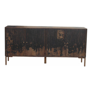 Moe's Artists Large Black Sideboard, Rustic Finish