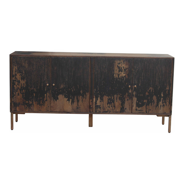 Moe's Artists Large Black Sideboard, Rustic Finish