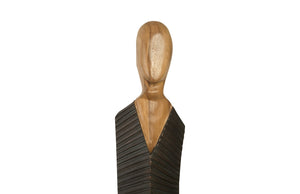 Vested Male Sculpture, Natural/Black Copper, Large