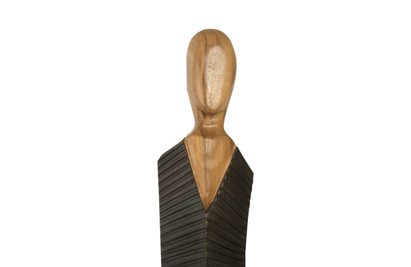 Vested Male Sculpture, Natural/Black Copper, Large