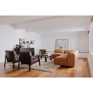 Moe's Form Slipper Chair in Sonoran Tan Leather