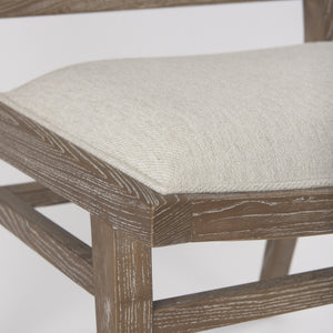 Wynn 20.5L x 24.6W x 34.1H Cream Upholstered Fabric W/Brown Wood Dining Chair