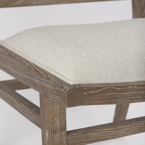 Wynn 20.5L x 24.6W x 34.1H Cream Upholstered Fabric W/Brown Wood Dining Chair