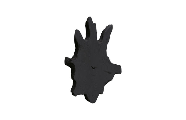 Freeform Teak Wall Slice, Medium, Black