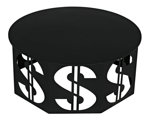 Dollar Coffee Table, Black Steel