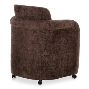 Moe's Mesto Rolling Dining Chair Dark Brown