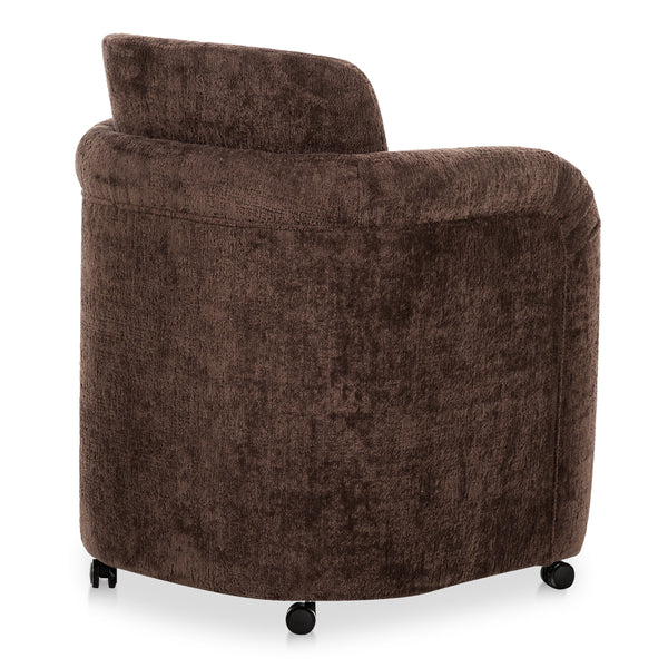 Moe's Mesto Rolling Dining Chair Dark Brown