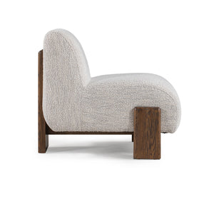 Chelsea Upholstered Accent Chair with Wooden Legs - Ivory