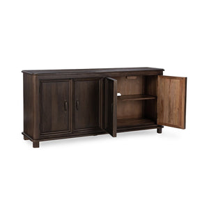 Brookside Solid Wood 4-Drawer Cabinet in Cocoa Brown