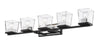 Bleeker Street 5 Light Vanity in Matte Black + Chrome Finish