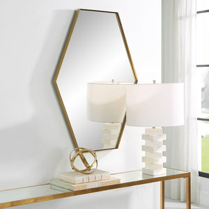 Ankara Brass Hexagon Mirror