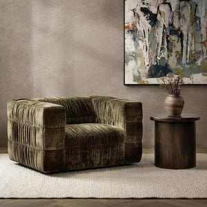 Afeela Upholstered Swivel Chair in Fern Green