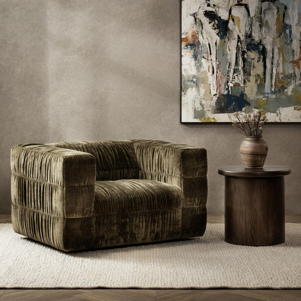 Afeela Upholstered Swivel Chair in Fern Green