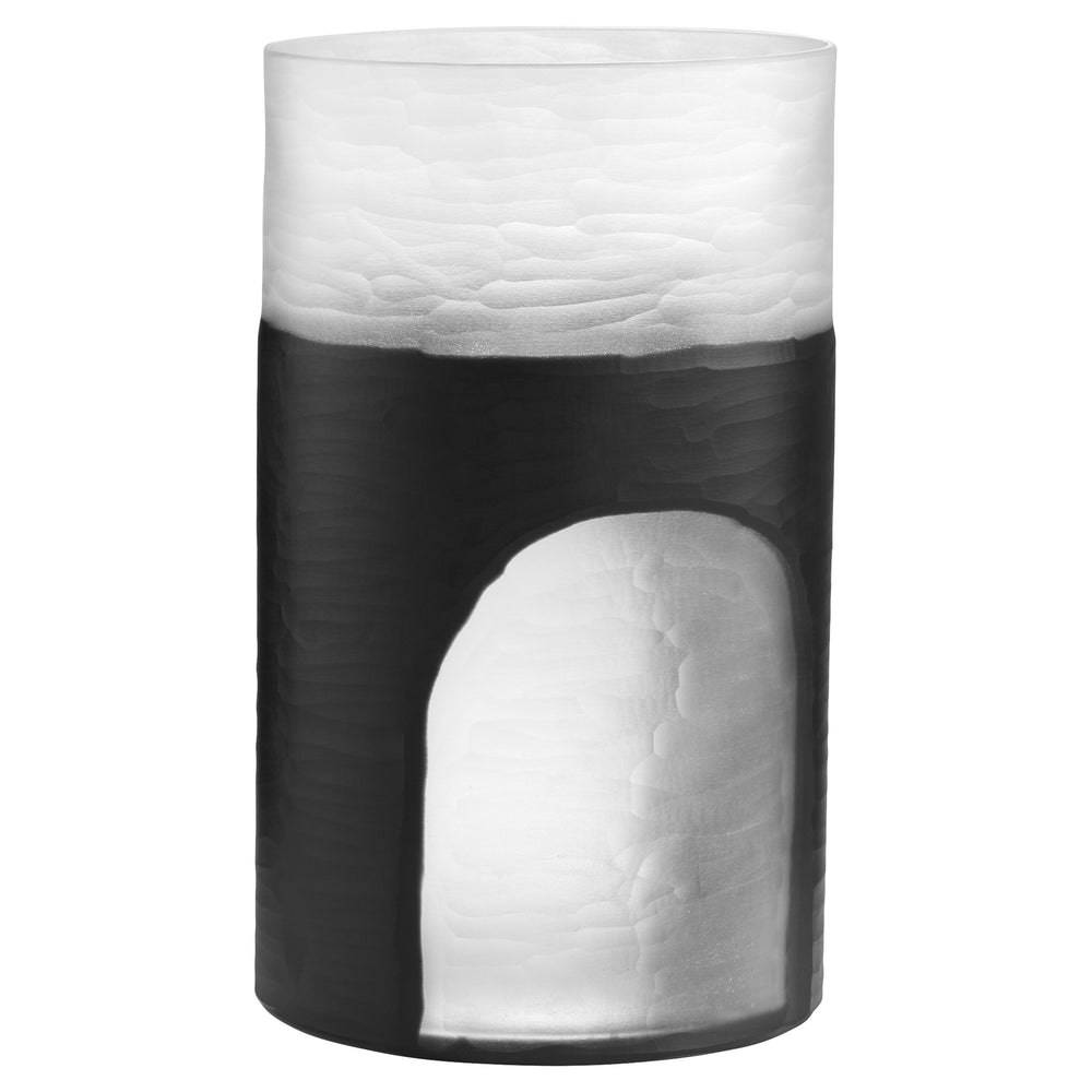 Large Ominous Frost Vase in Clear and Black