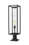 Dunbroch 1 Light Outdoor Pier Mounted Fixture in Black Finish