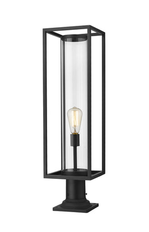 Dunbroch 1 Light Outdoor Pier Mounted Fixture in Black Finish