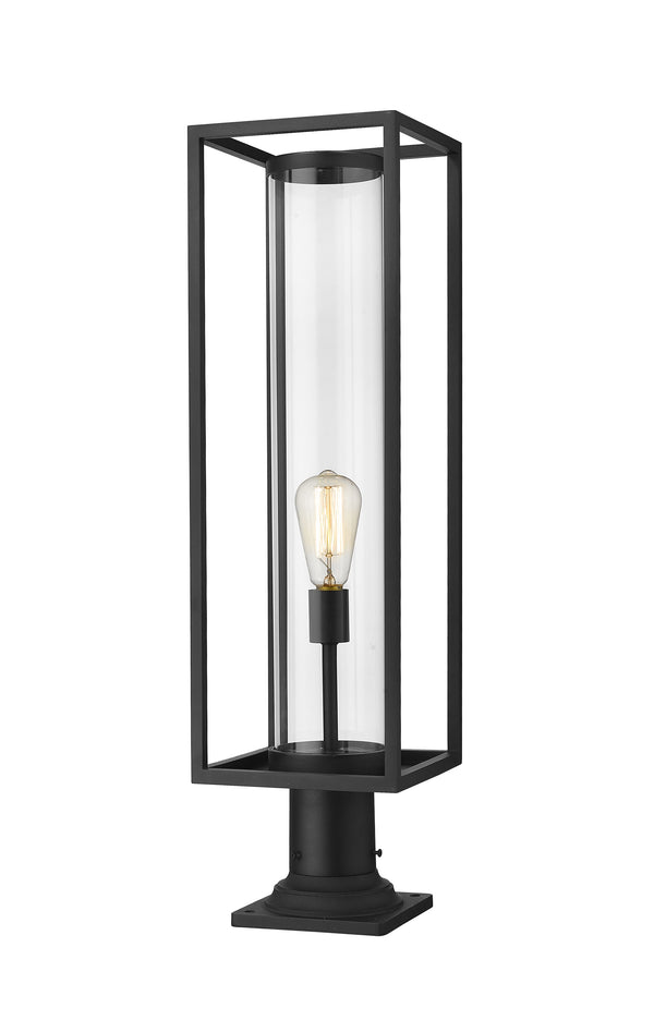 Dunbroch 1 Light Outdoor Pier Mounted Fixture in Black Finish