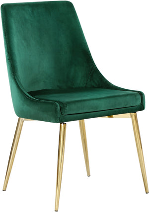 Lynette Dining Chair In Green Velvet