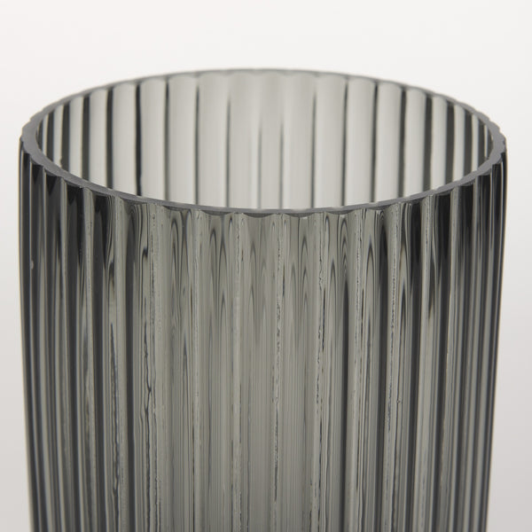 Dawn Short Smokey Black Glass Vase